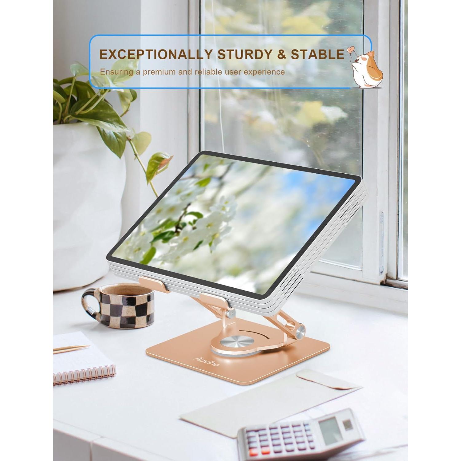 Soporte para Tablet Aoviho T8 360° Ajustable Plegable Dorado
