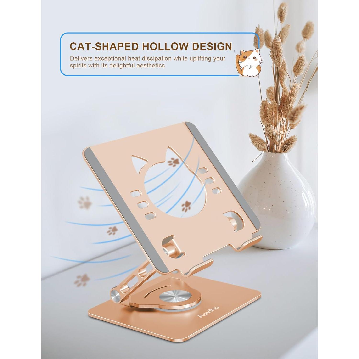 Soporte para Tablet Aoviho T8 360° Ajustable Plegable Dorado