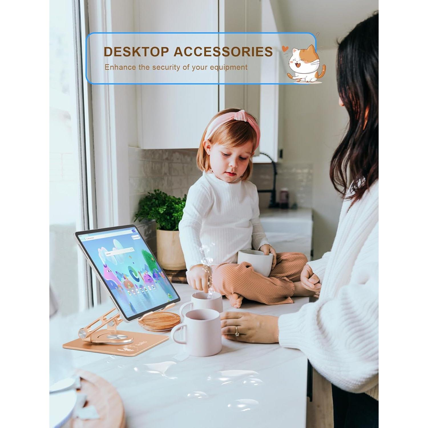 Soporte para Tablet Aoviho T8 360° Ajustable Plegable Dorado