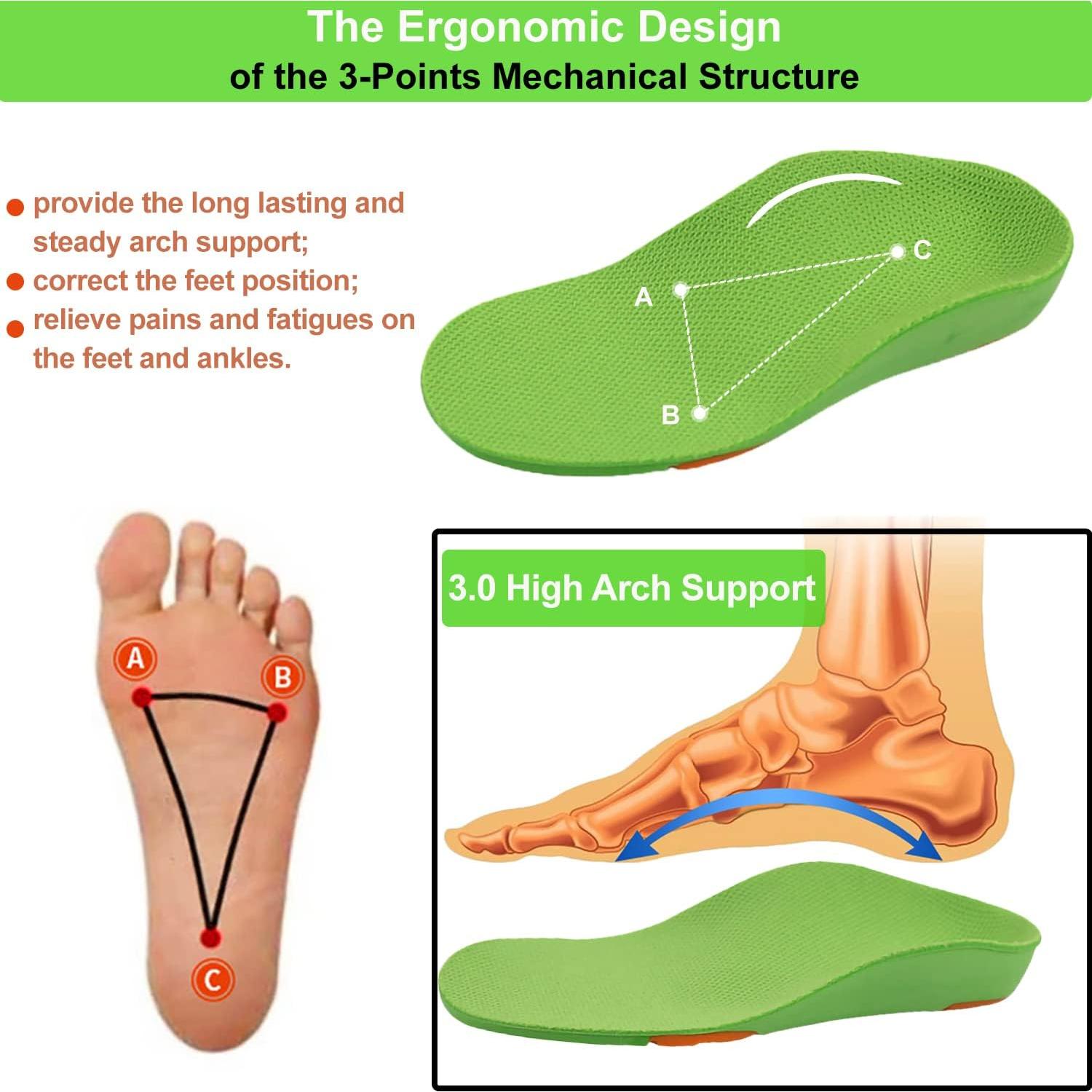 Plantillas ortopédicas Bellcon para niños, soporte arco, gel