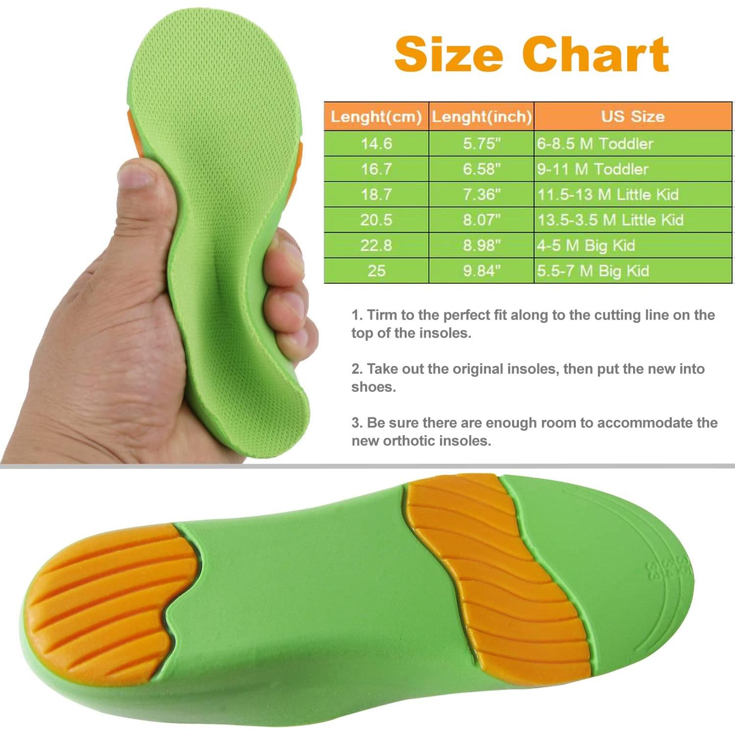 Plantillas ortopédicas Bellcon para niños, soporte arco, gel