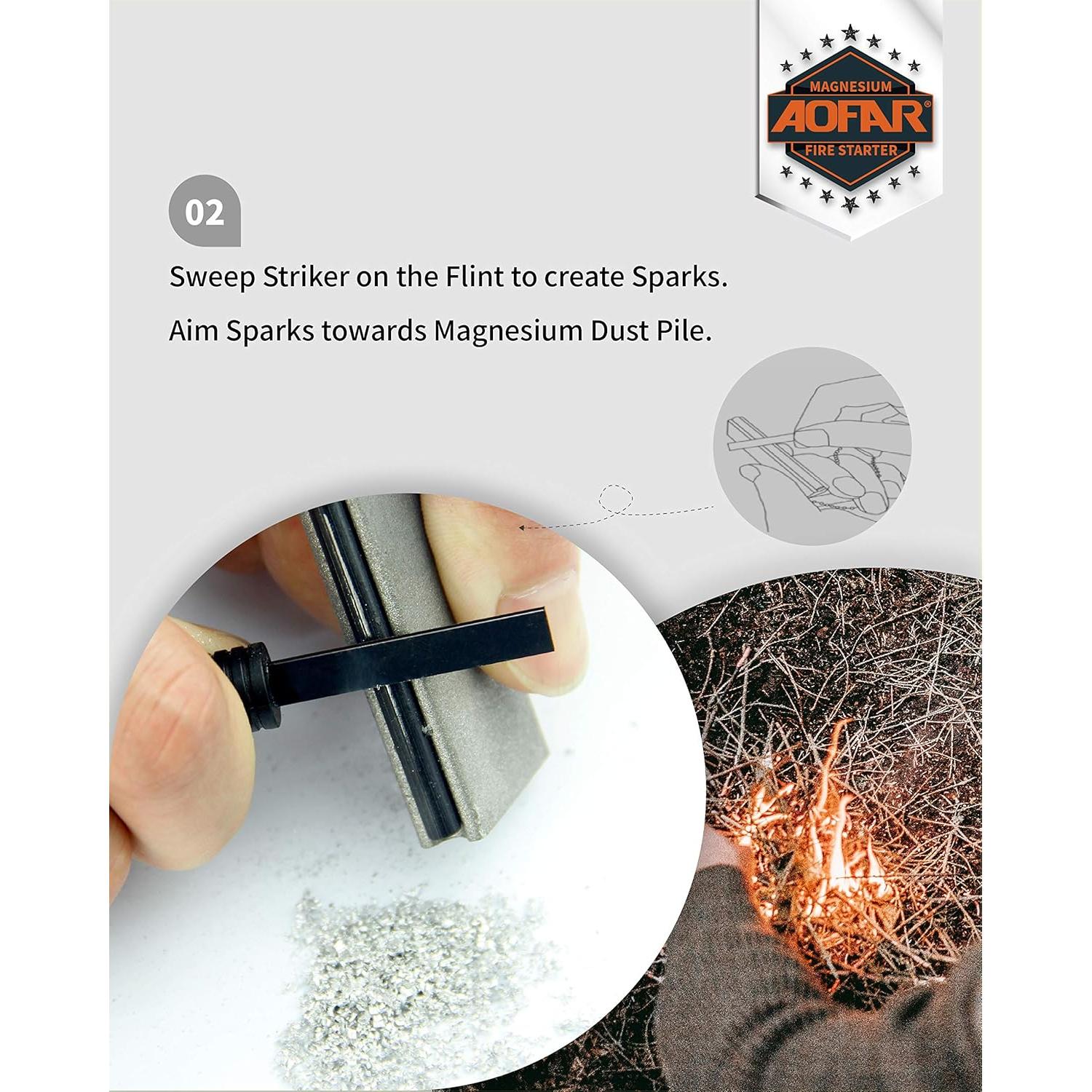 Iniciador de Fuego AOFAR AF-374 Paquete de 2 Impermeable