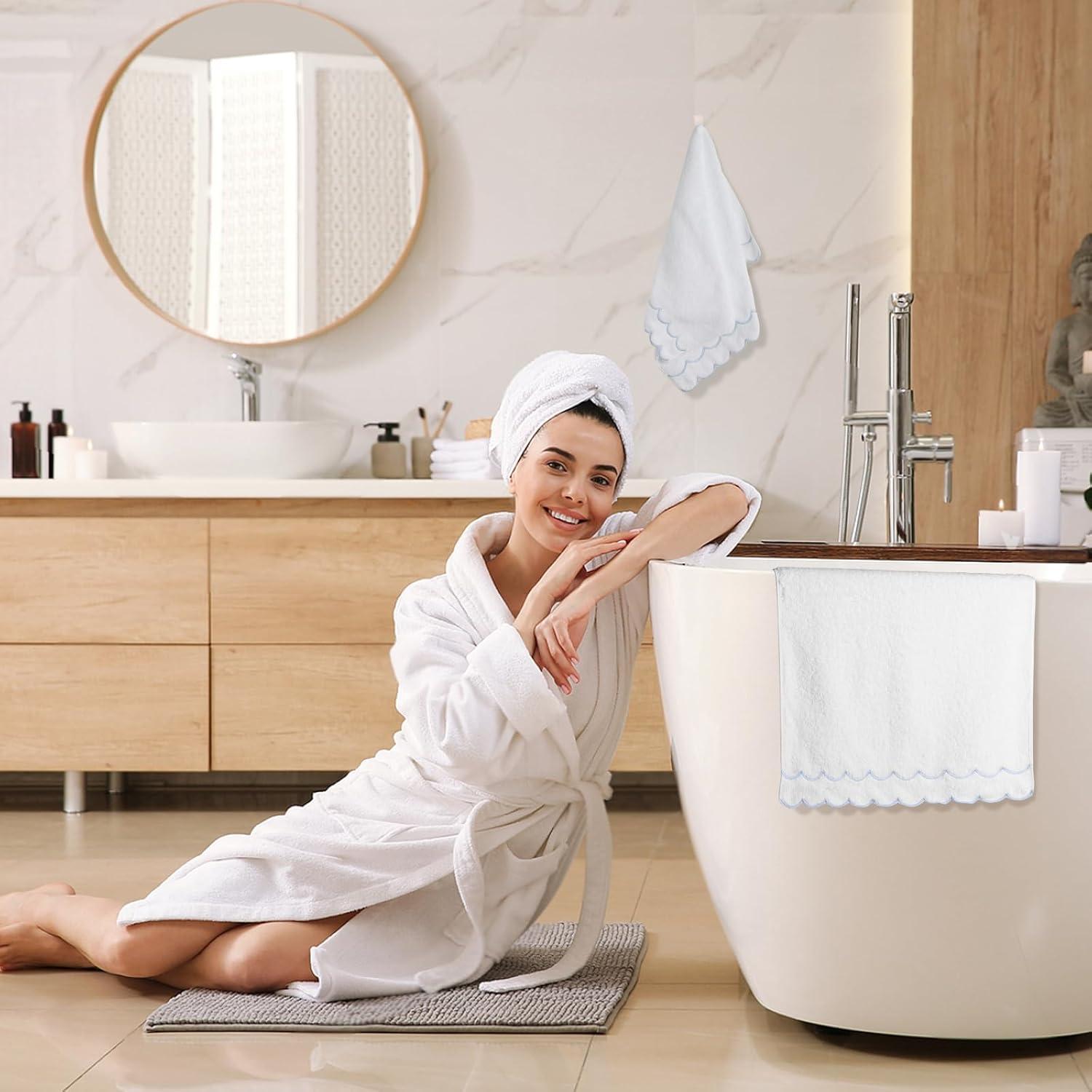 Toallas de Mano 100% Algodón RRBXIA 2 Pcs 40x68 cm Azul