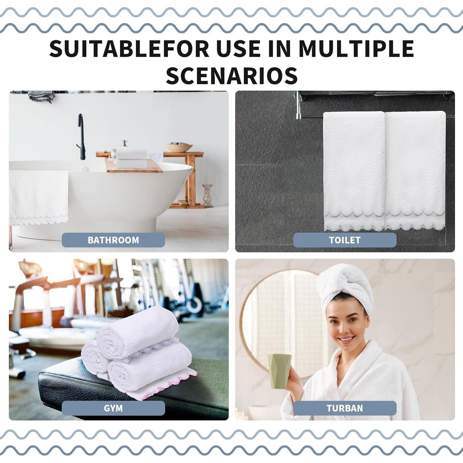 Toallas de Mano 100% Algodón RRBXIA 2 Pcs 40x68 cm Azul