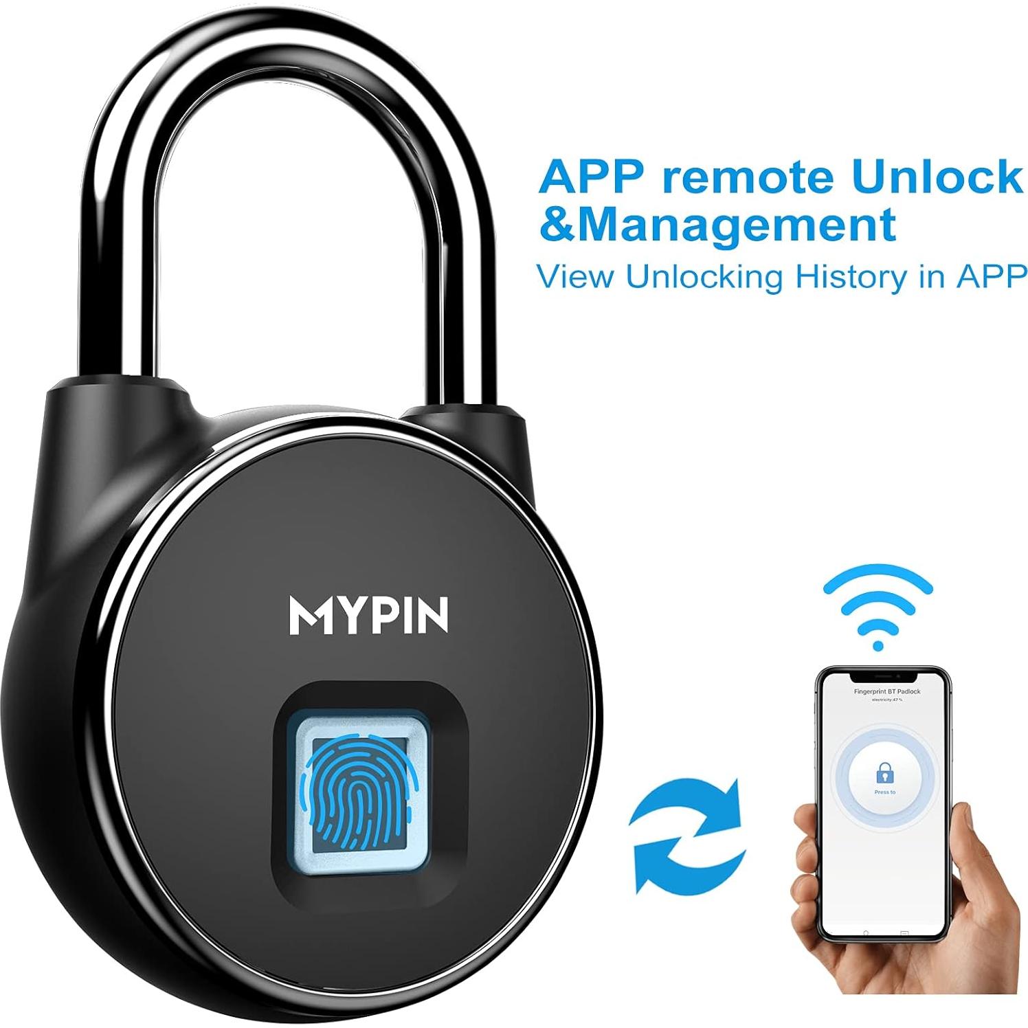 Candado Inteligente MYPIN con Huella Dactilar y Bluetooth