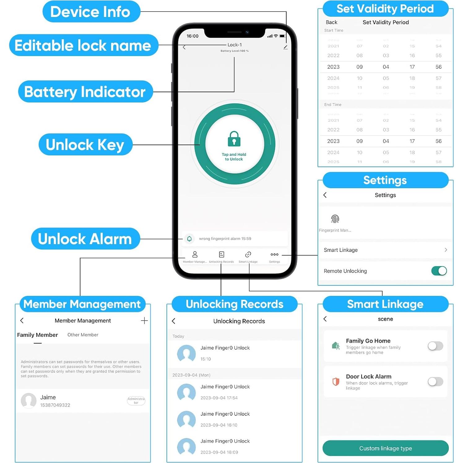 Candado Inteligente MYPIN con Huella Dactilar y Bluetooth
