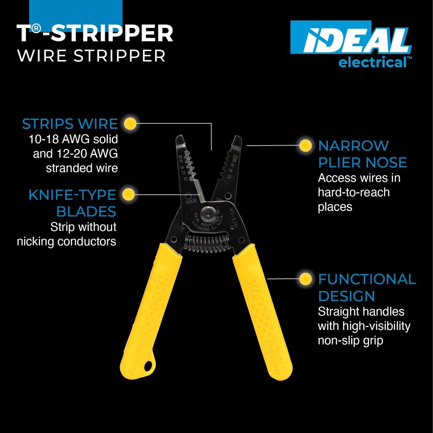 Desforrador de Cables IDEAL Electrical T-5 10-20 AWG Automático