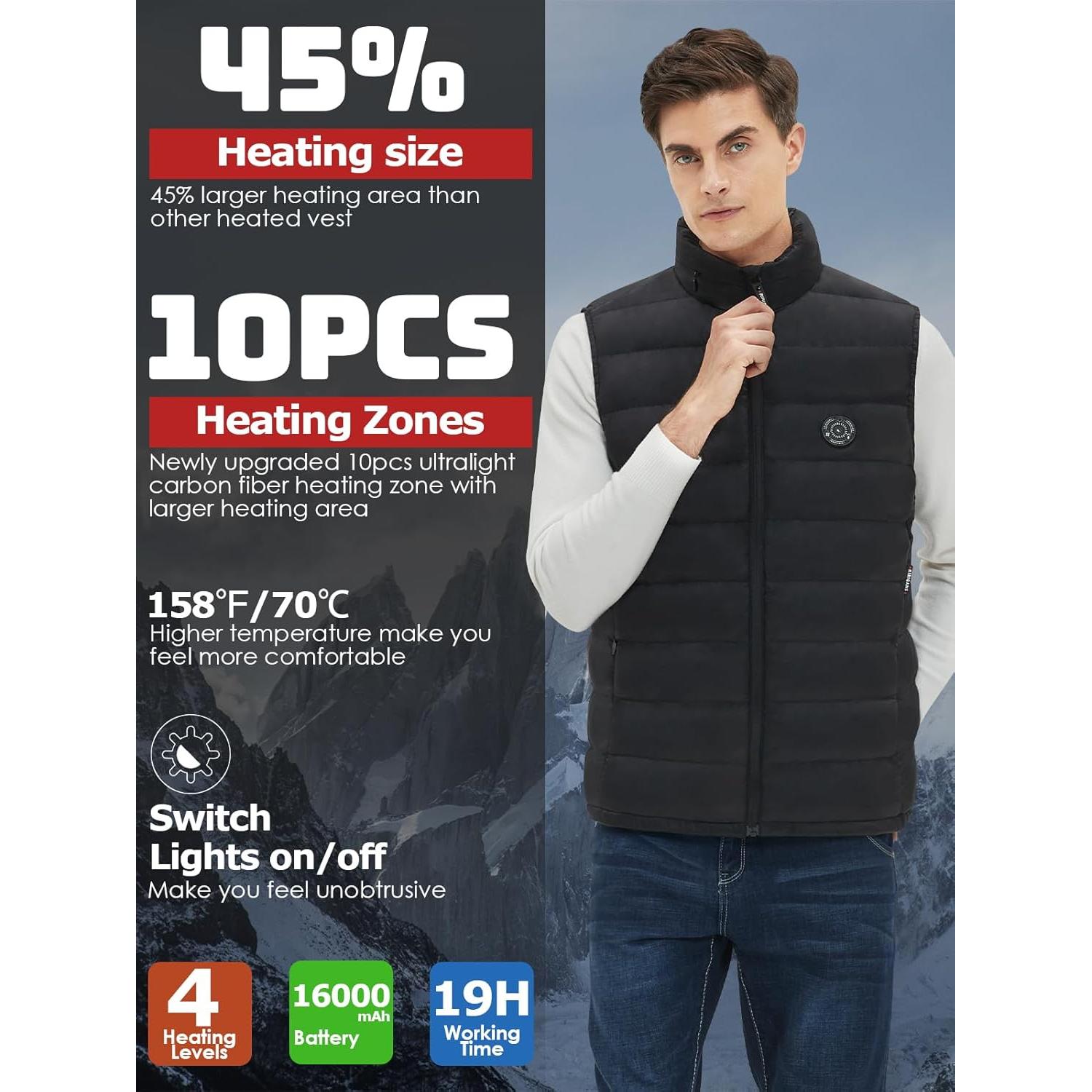 Chaleco Térmico RIRIGANS Hombre X-Large 10 Zonas Calentamiento
