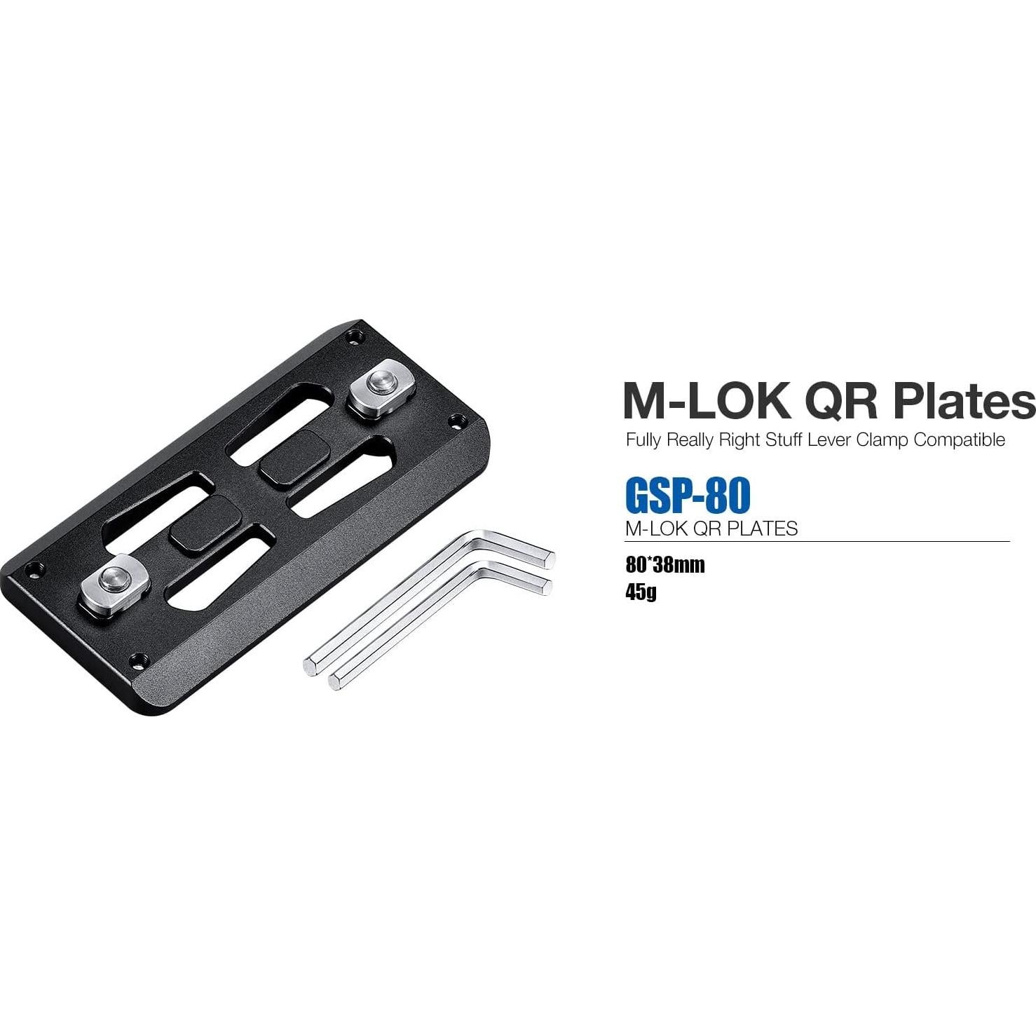 Placa de Soporte para Rifle Leofoto GSP-80 80mm CNC Ligera