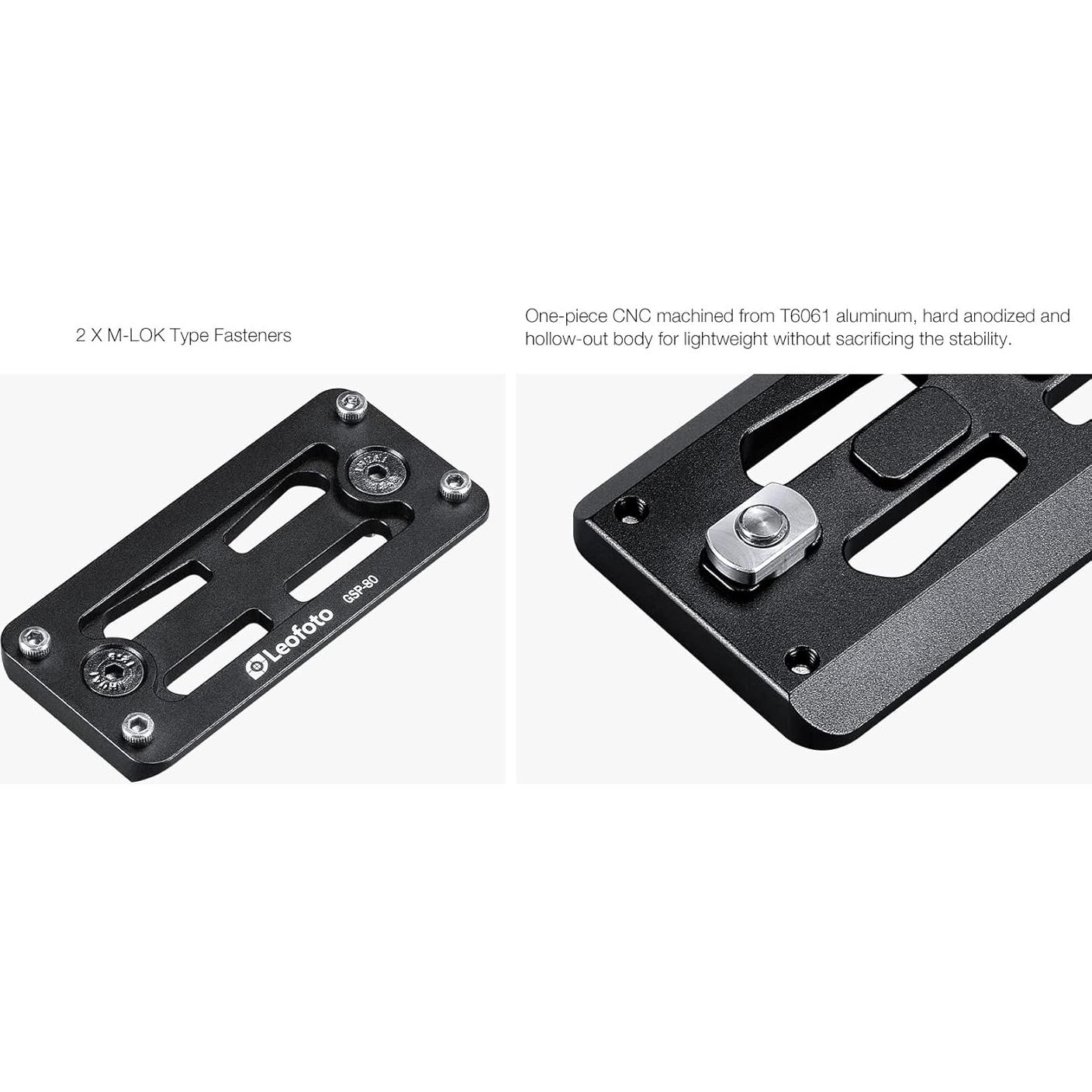 Placa de Soporte para Rifle Leofoto GSP-80 80mm CNC Ligera