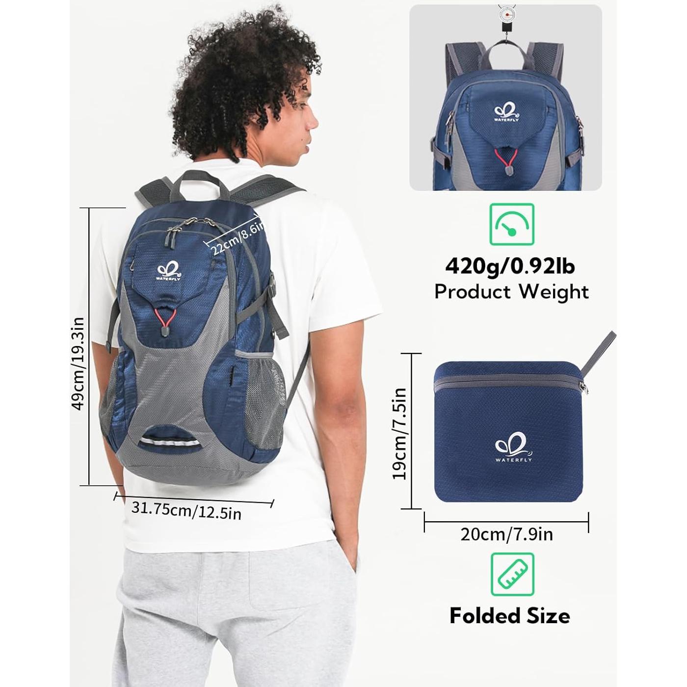Mochila de senderismo WATERFLY Onj11 30L Plegable Azul