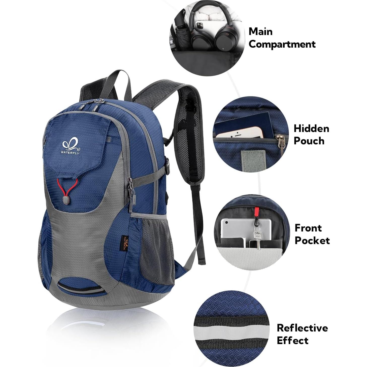 Mochila de senderismo WATERFLY Onj11 30L Plegable Azul