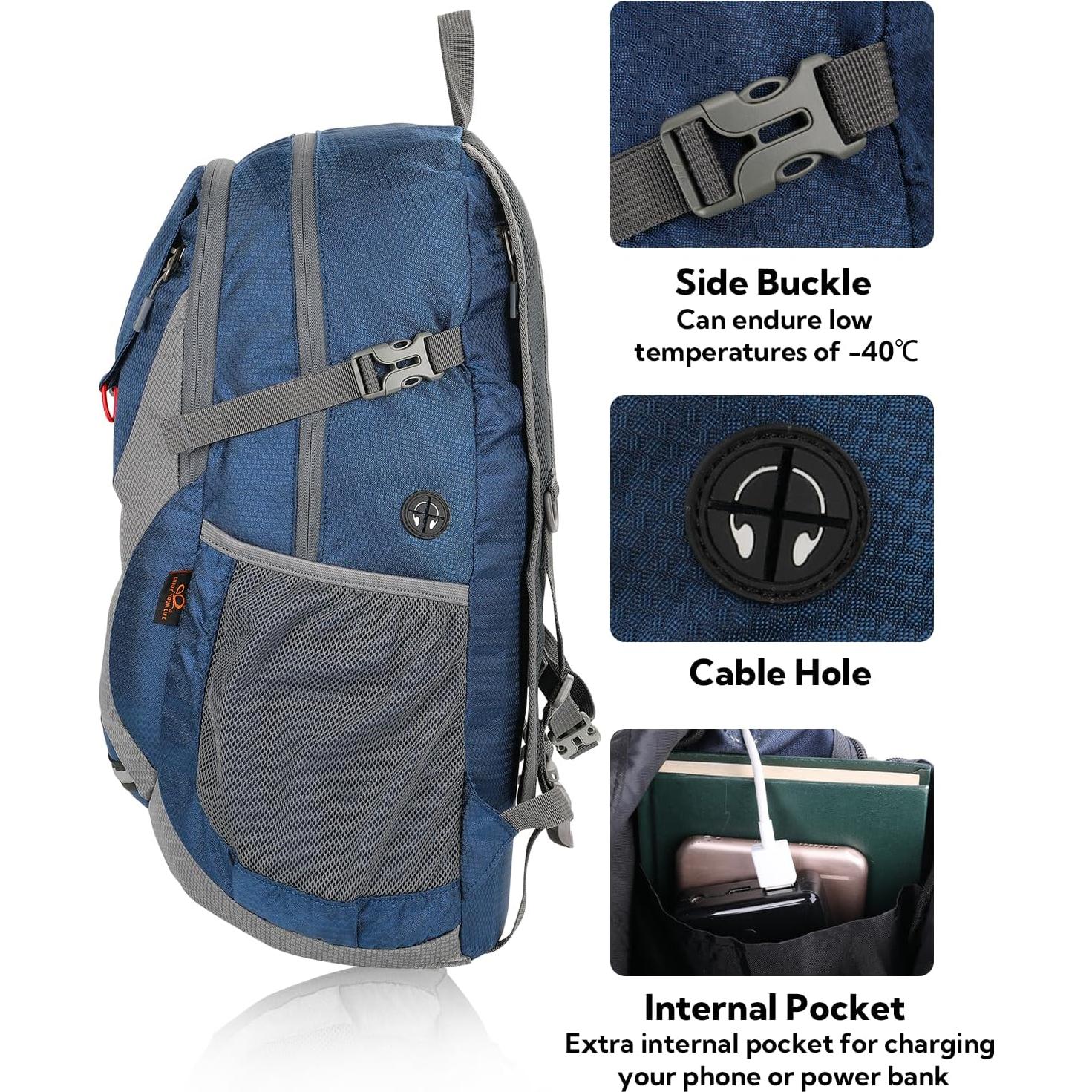 Mochila de senderismo WATERFLY Onj11 30L Plegable Azul