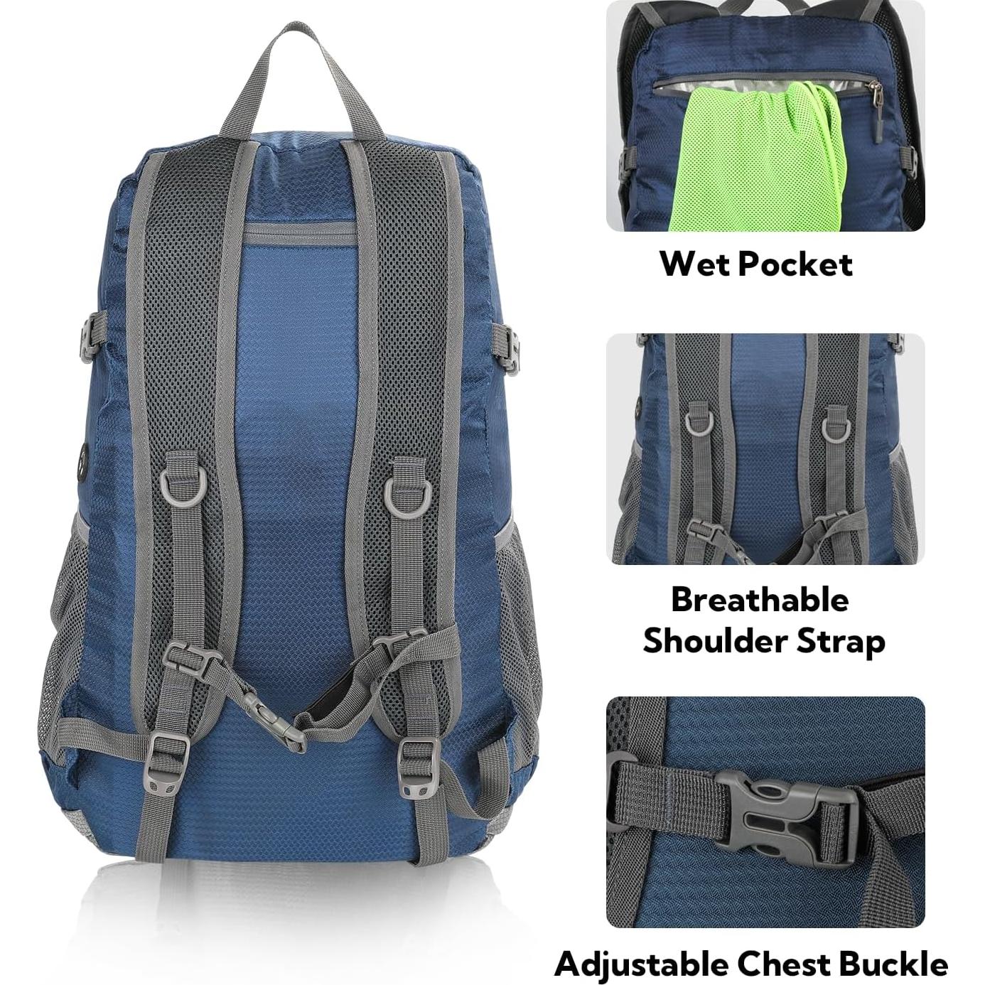 Mochila de senderismo WATERFLY Onj11 30L Plegable Azul