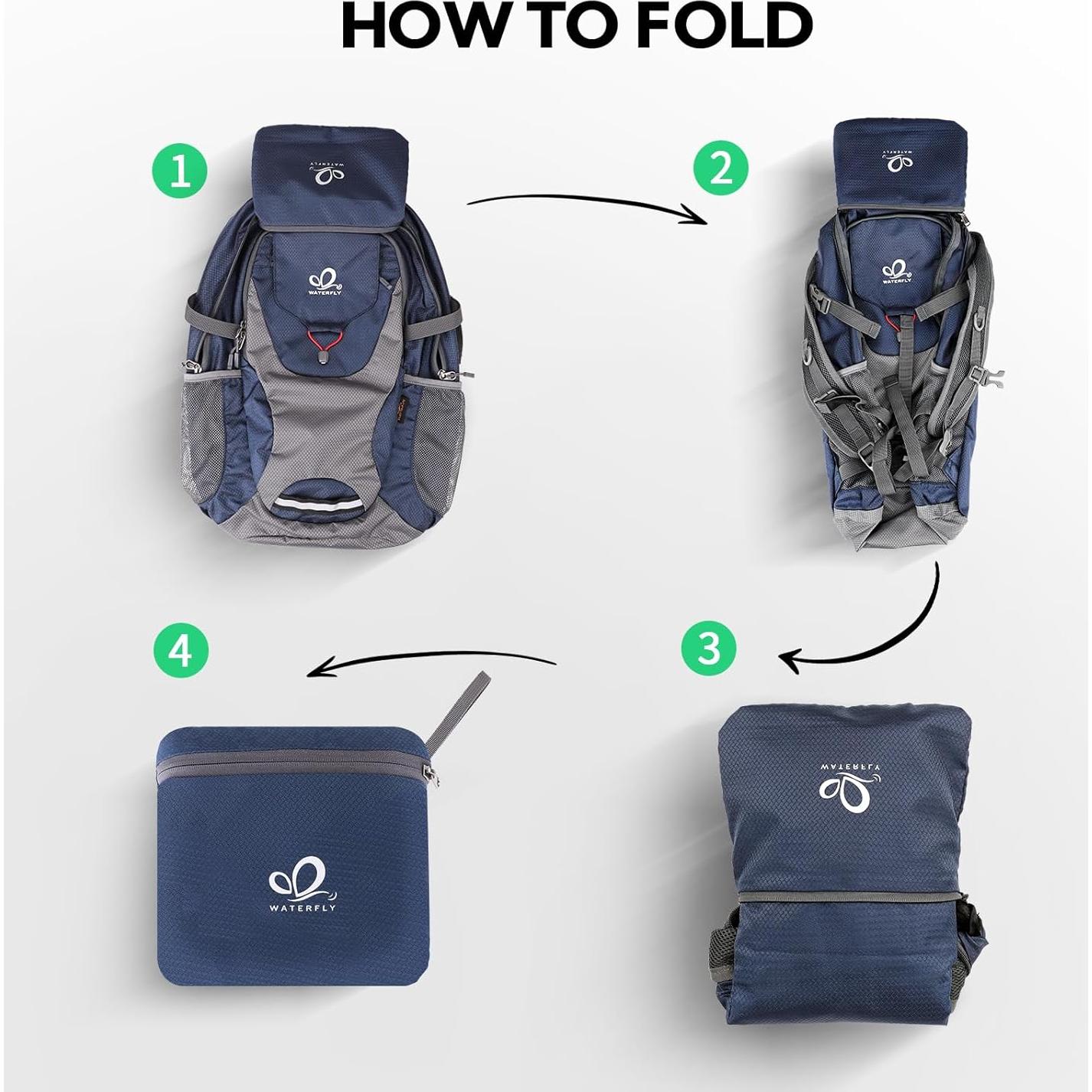 Mochila de senderismo WATERFLY Onj11 30L Plegable Azul