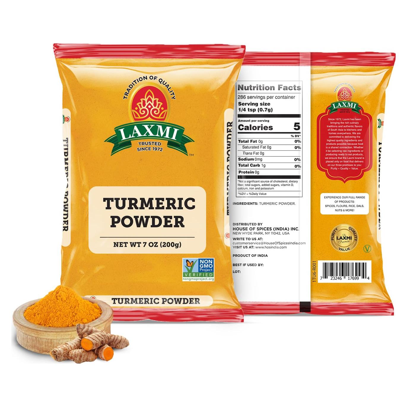 Polvo de Cúrcuma Laxmi 200g - Natural y No OGM