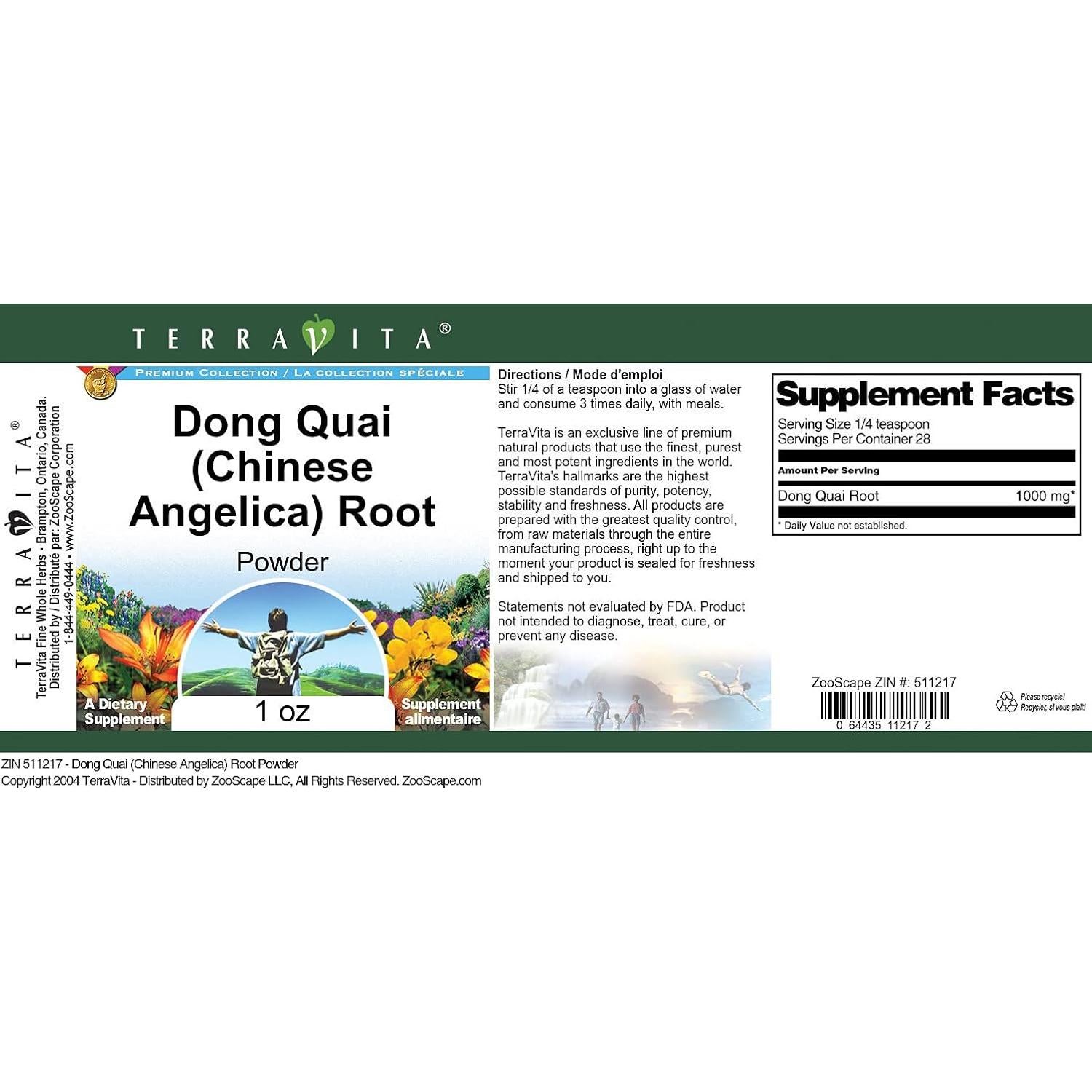 Dong Quai Polvo de Raíz TerraVita 3 Paquetes de 28.35 g