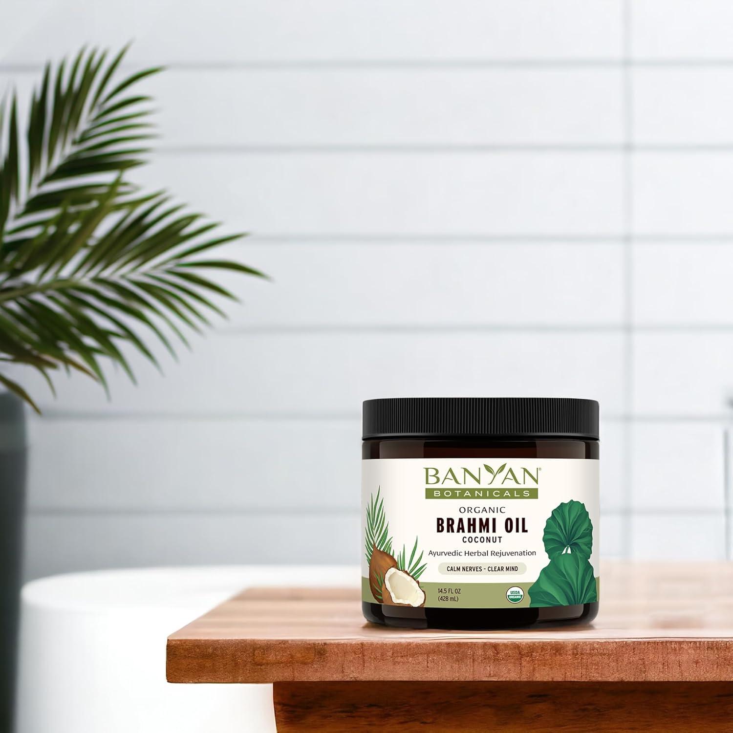 Aceite de Masaje Ayurvédico Orgánico Banyan 414 ml - Brahmi y Coco