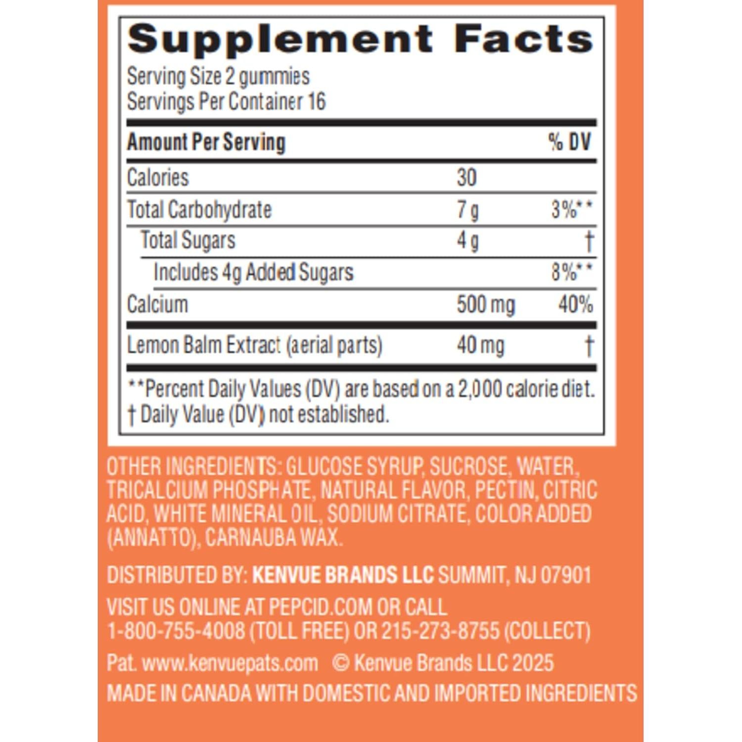 Gomitas Antiácidas Pepcid 32 ct - Durazno-Frambuesa, Alivio Estrés