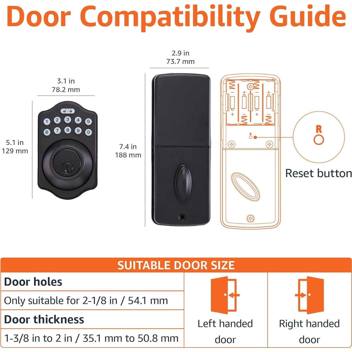 Cerradura Electrónica Amazon Basics Teclado Sin Llave Negra