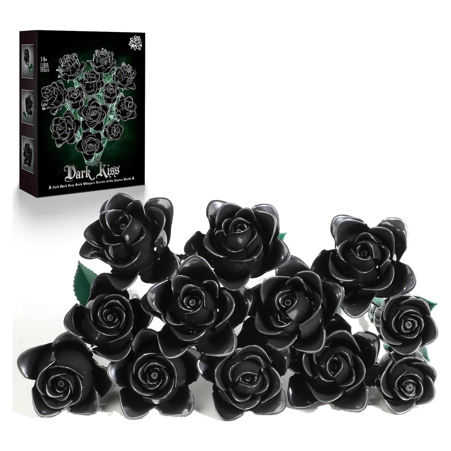 Set de Bloques de Construcción 12 Rosas Negras HAYXUN 585 PCS