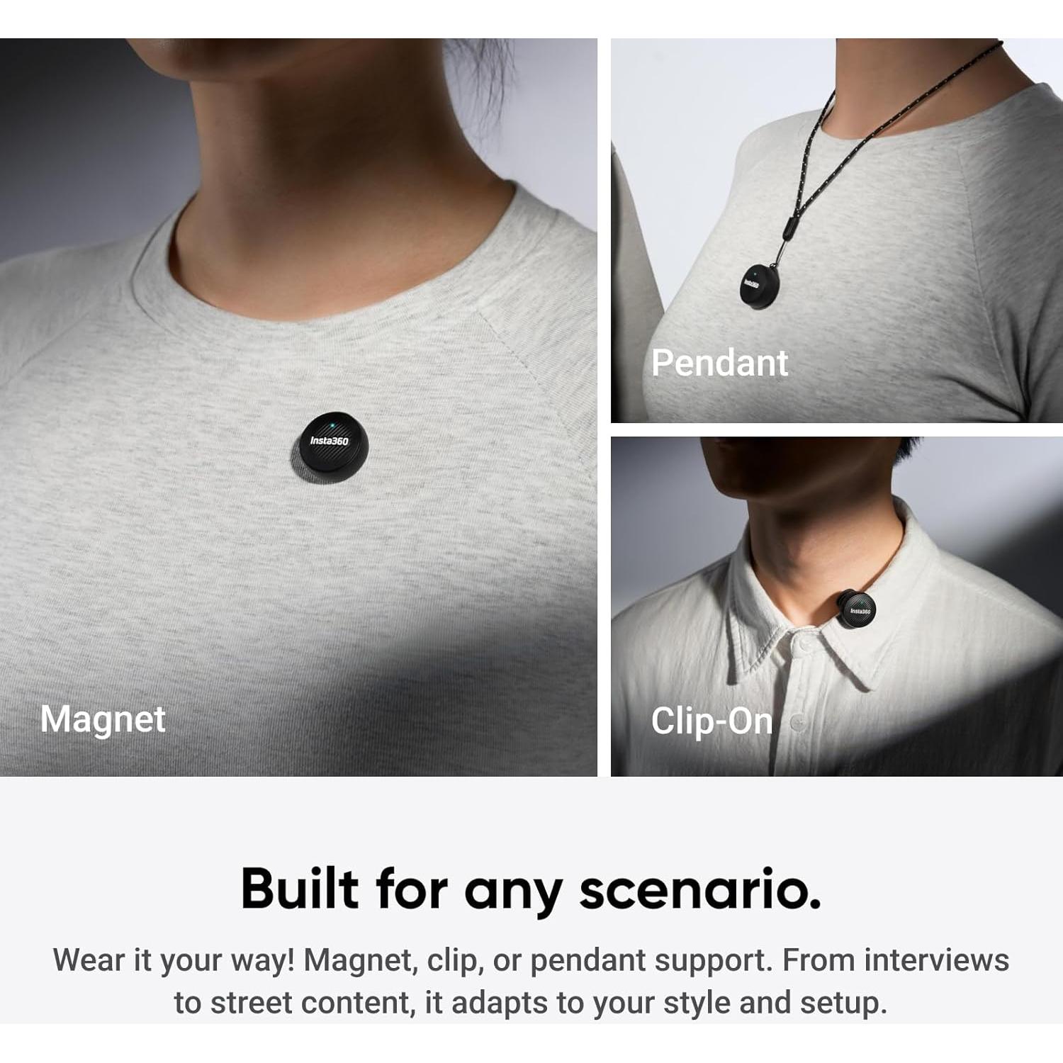 Insta360 Mic Air (1 TX + 1 RX), Noise Cancelling, 300m Range, Wireless Microphone for USB-C iPhone/Android/PC/Mac, Vlog, Streaming