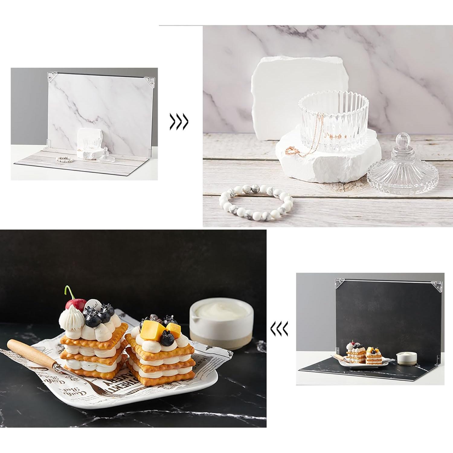 Kit de Fotografía de Productos Pequeños BYSTONE A3board 8 Fondos