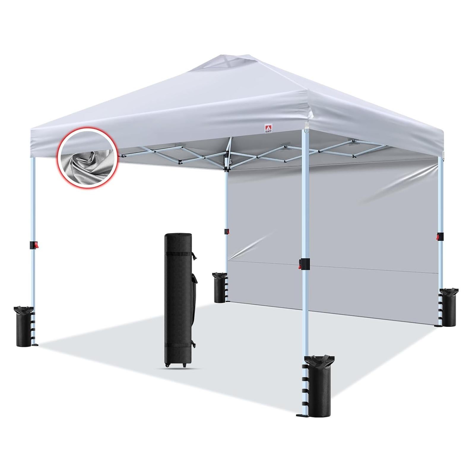 Carpa Pop-Up CLAETF 10x10 Blanca con Paredes Laterales
