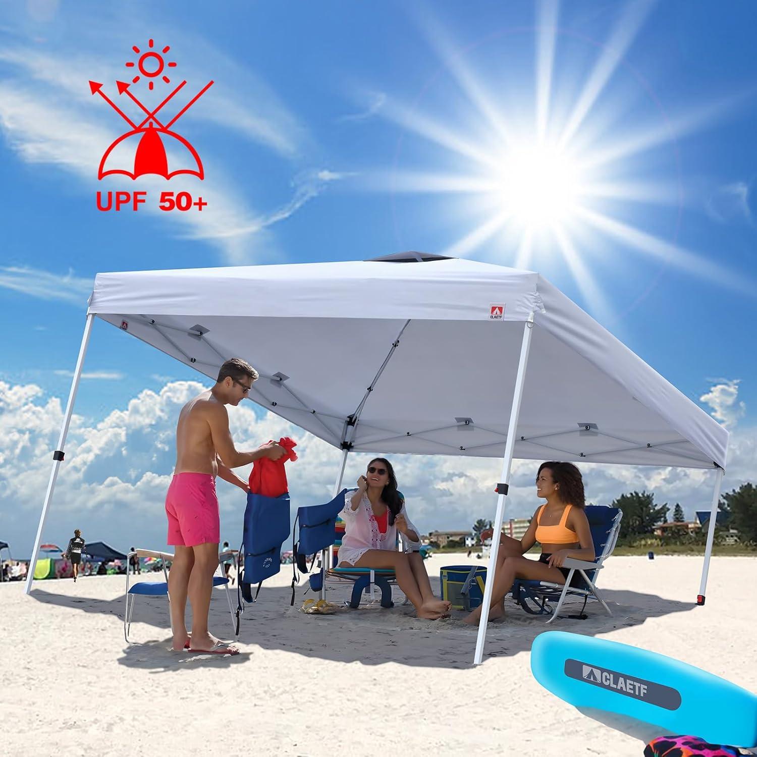 Carpa Pop-Up CLAETF 10x10 Blanca con Paredes Laterales