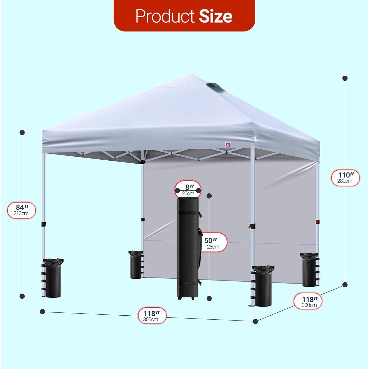 Carpa Pop-Up CLAETF 10x10 Blanca con Paredes Laterales