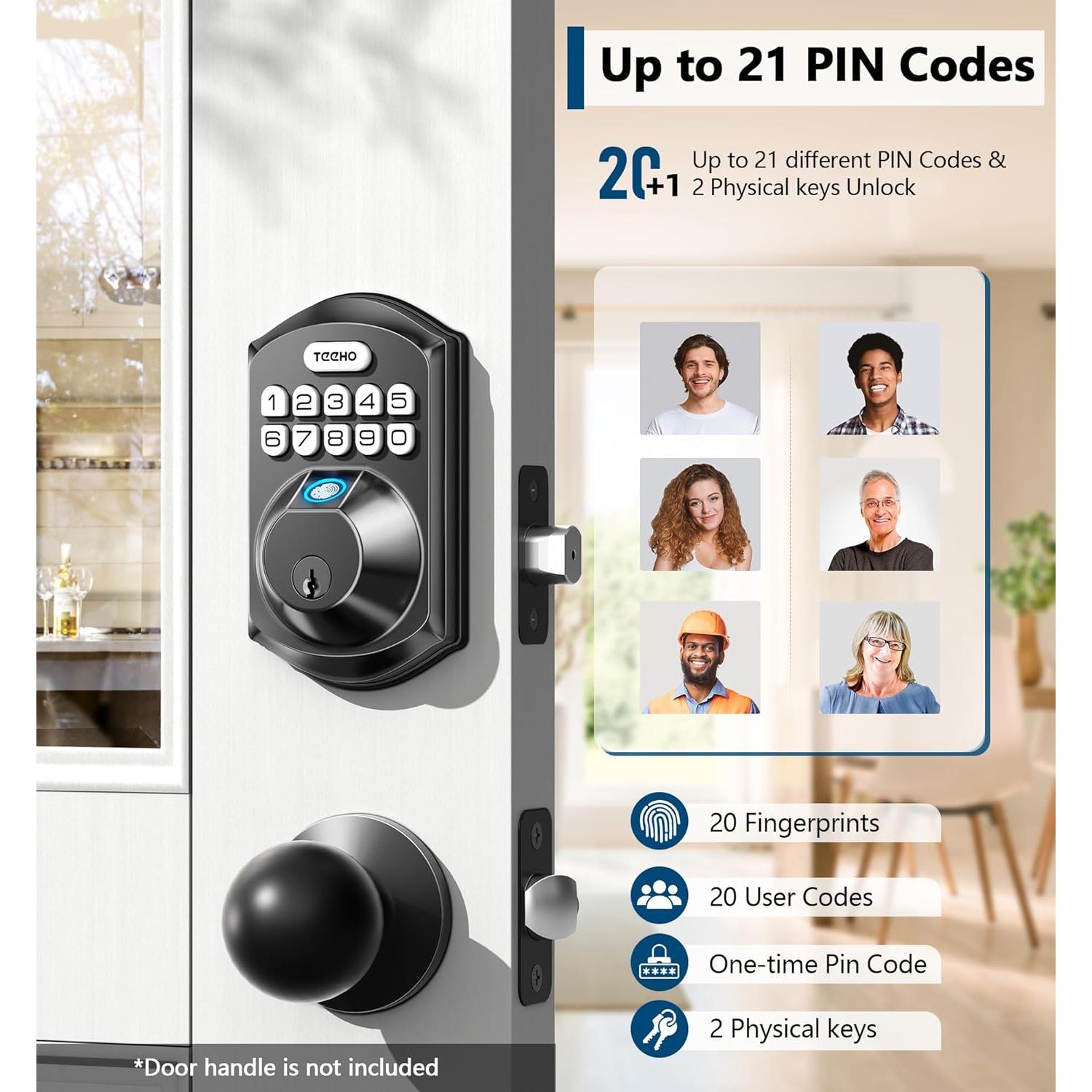 Cerradura Electrónica TEEHO TE002 con Huella Dactilar