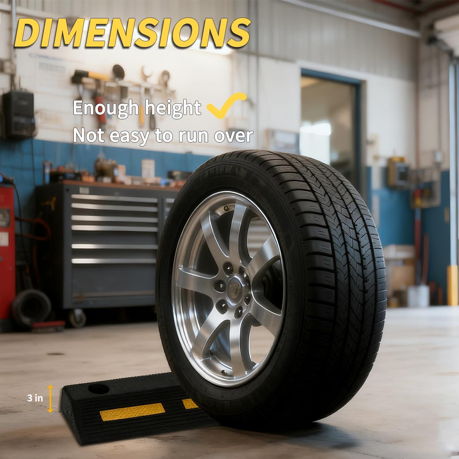 Tope de Estacionamiento WECARLLE 3"H Goma Alta Resistencia