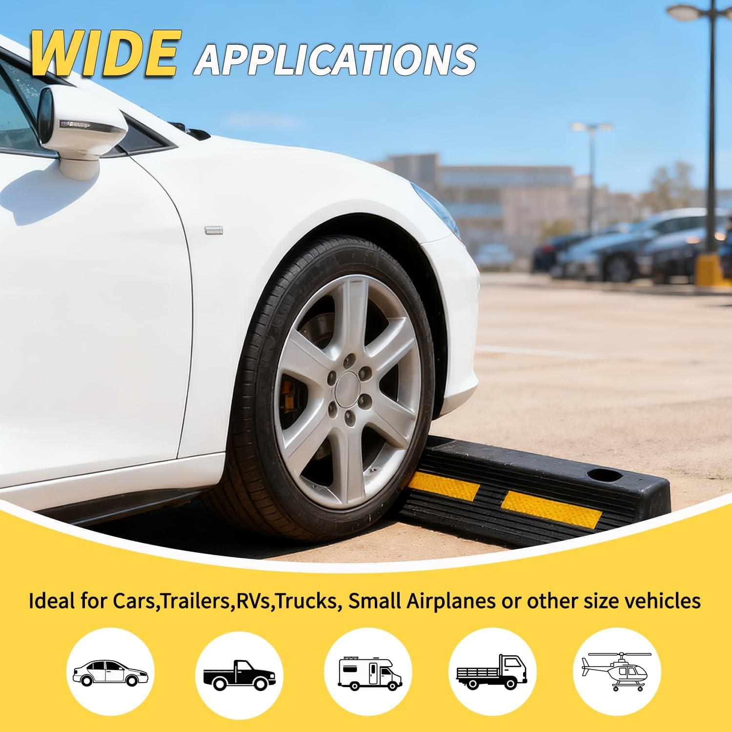 Tope de Estacionamiento WECARLLE 3"H Goma Alta Resistencia