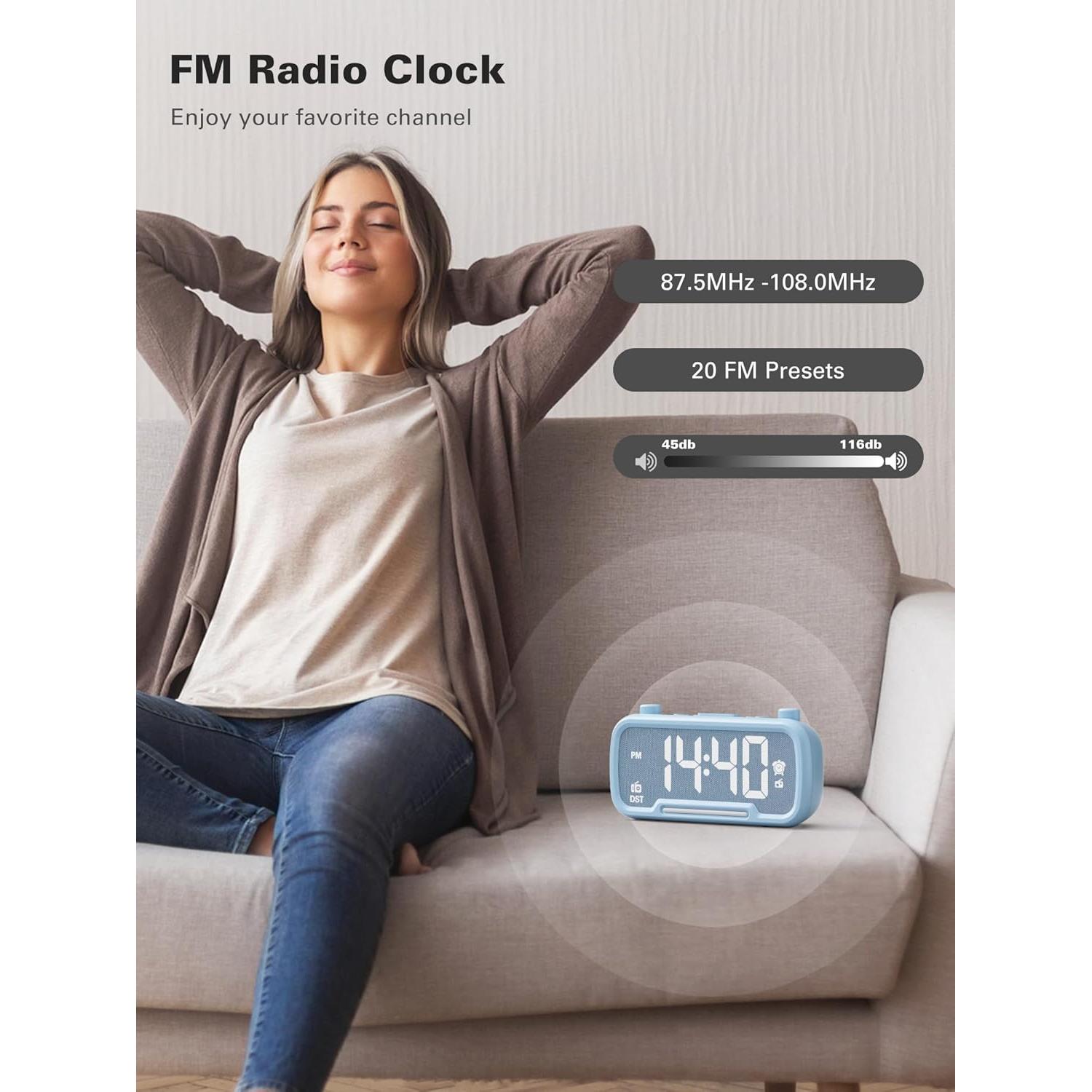 Reloj Despertador Digital Mesqool con Bluetooth y Cargadores USB