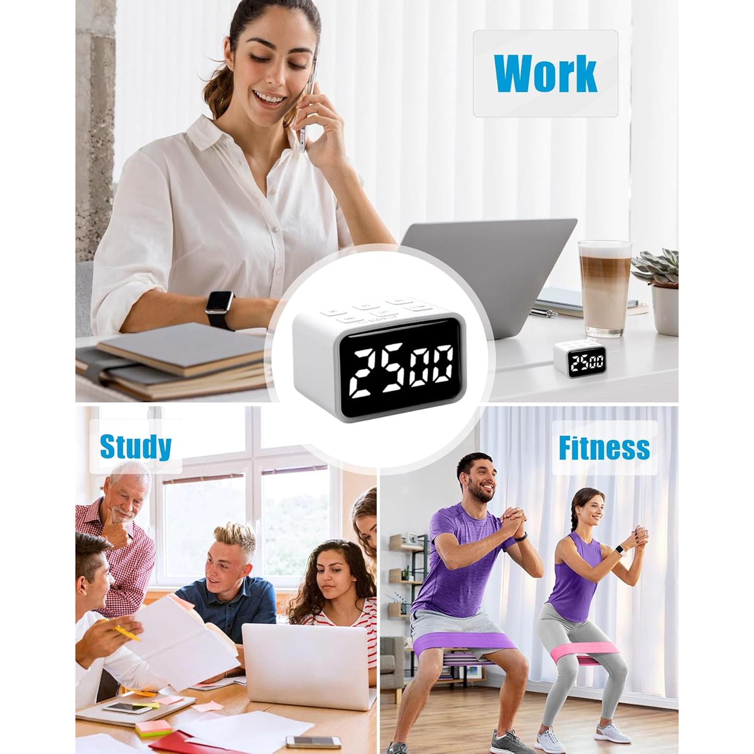 Temporizador Pomodoro Digital TPNEG Blanco Recargable USB