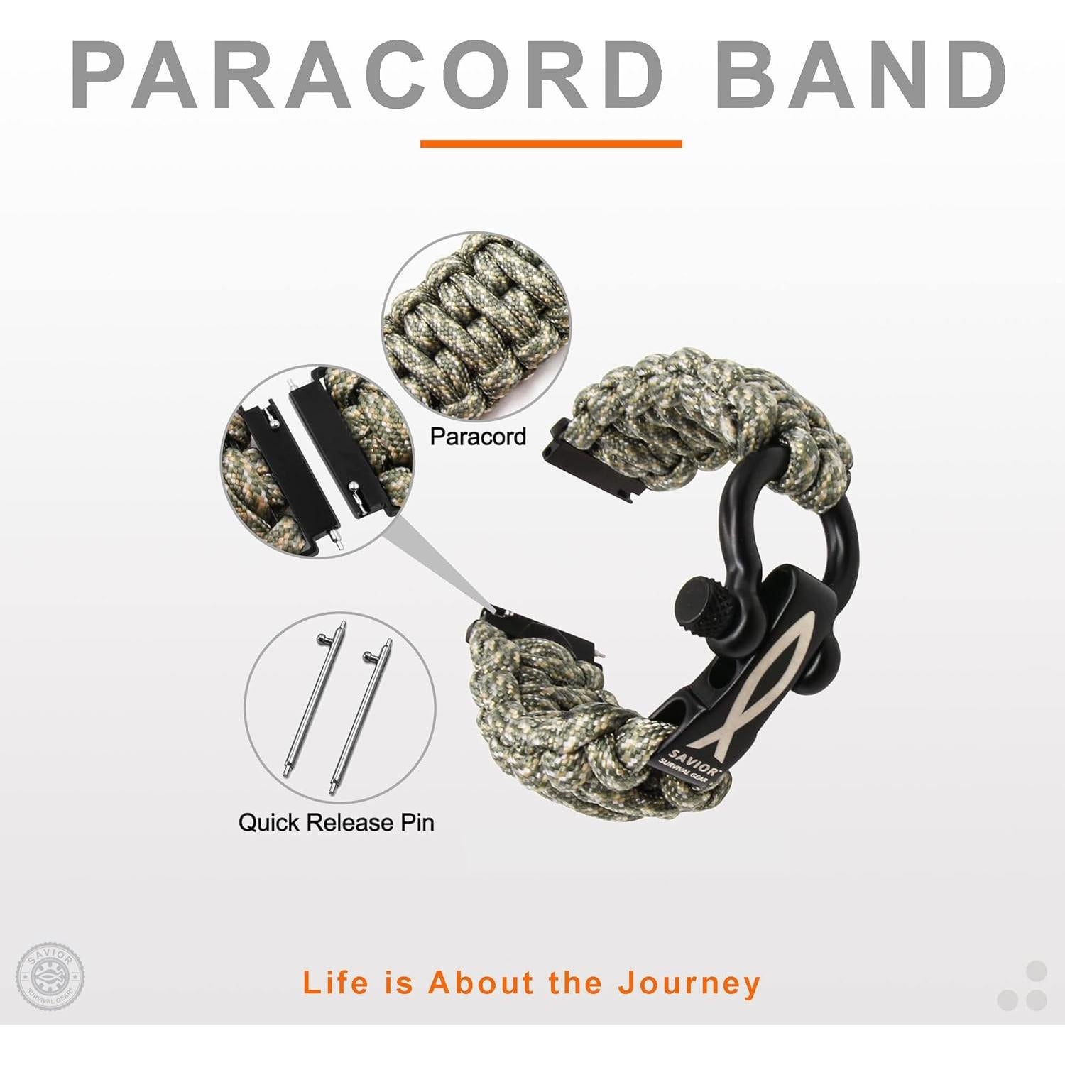 Banda de Reloj Paracord 20mm Savior Survival Gear - Unisex