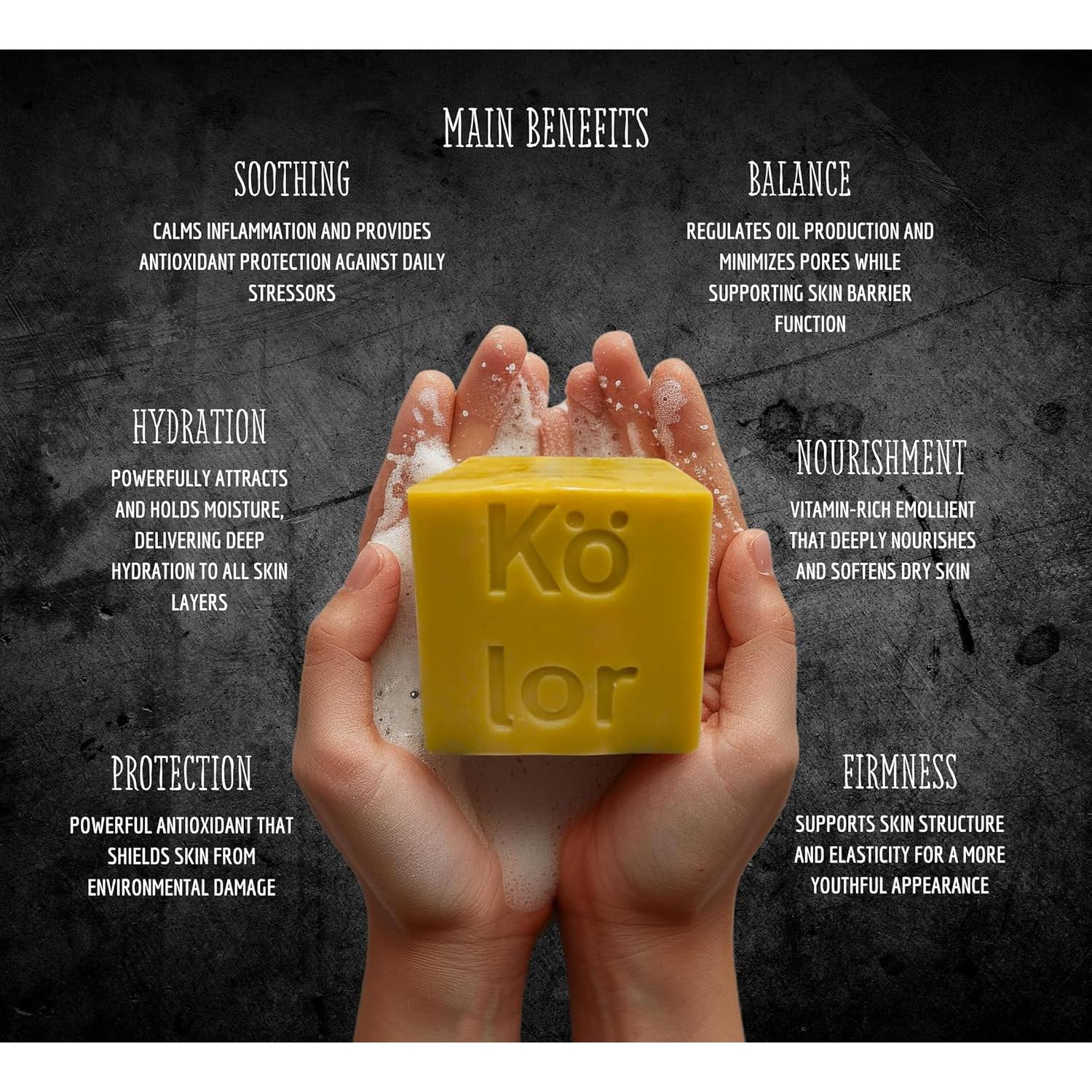 Jabón en Barra Kojic & Cúrcuma 300g Kokoromo - Cuidado Facial y Corporal