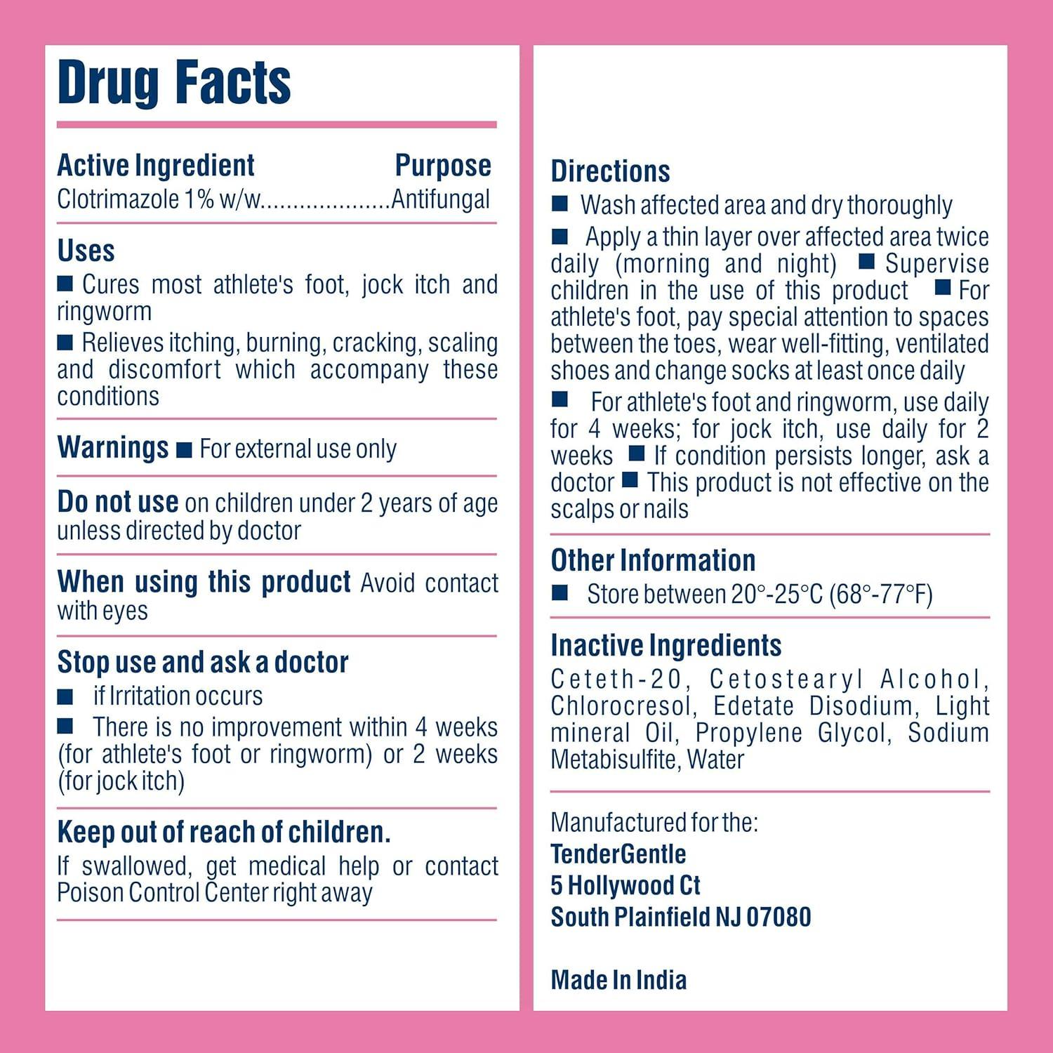 Crema Antifúngica TenderGentle Clotrimazol 113.4 g - Pie de Atleta