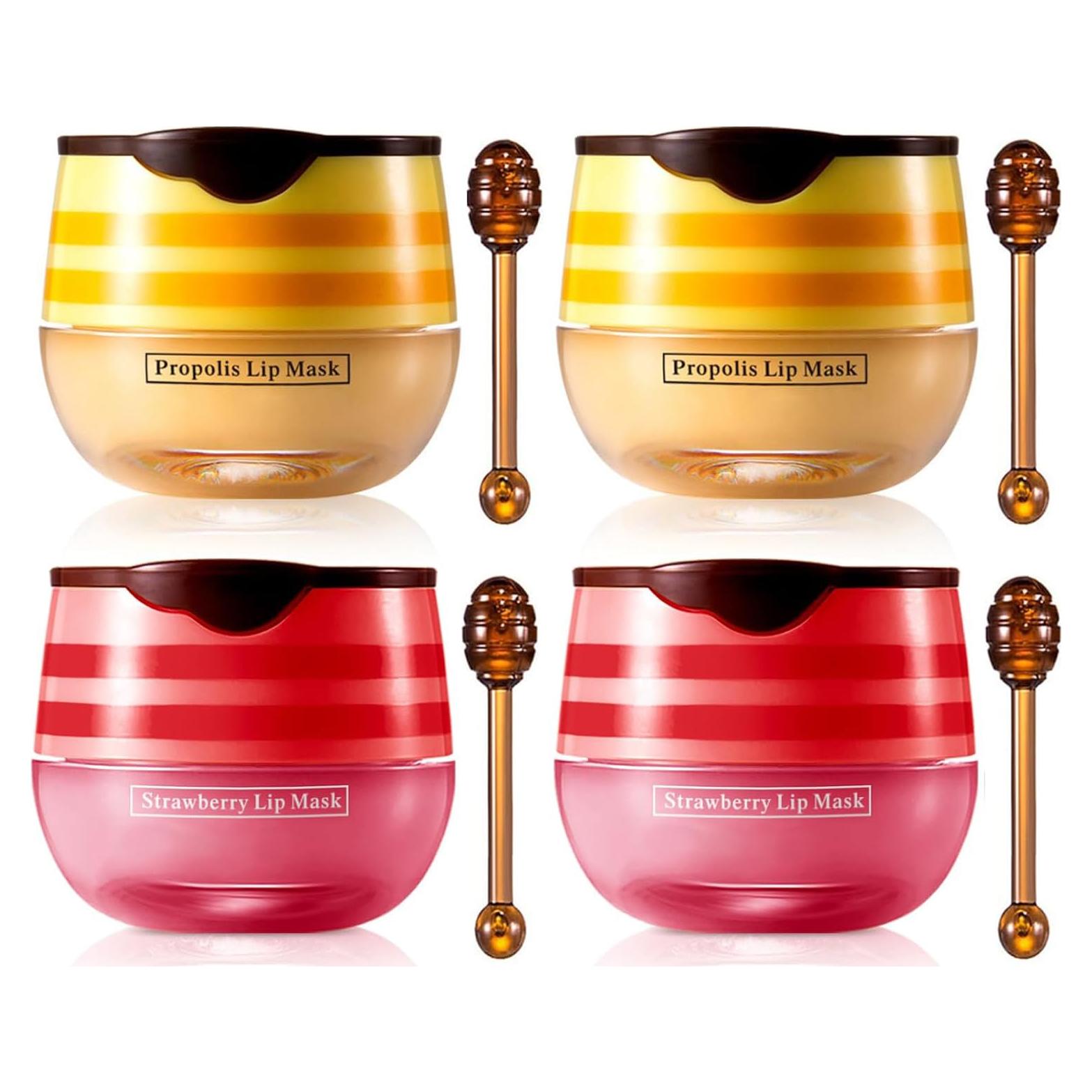 Bálsamo Labial Hidratante XTJXTJ - Miel y Fresa - 4 Piezas