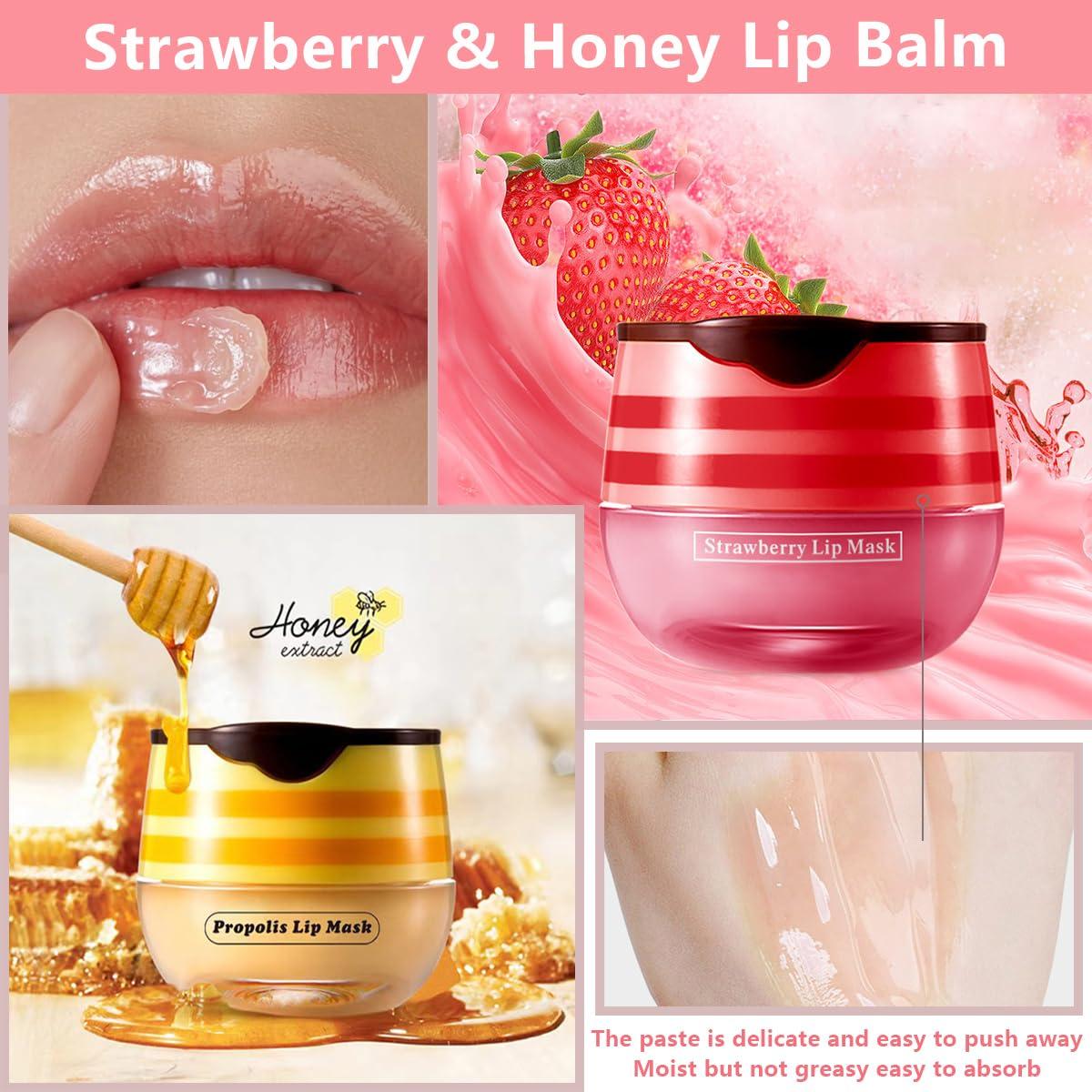 Bálsamo Labial Hidratante XTJXTJ - Miel y Fresa - 4 Piezas