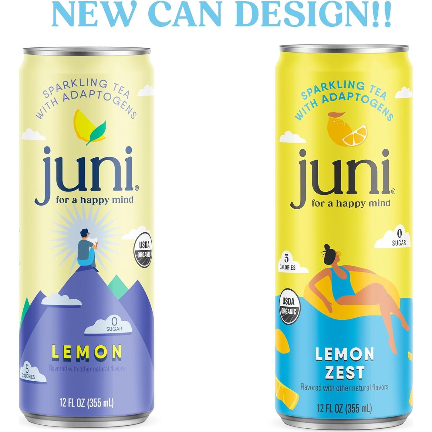 Bebida Espumosa Adaptógena Juni Limón 12 Paquetes 355ml