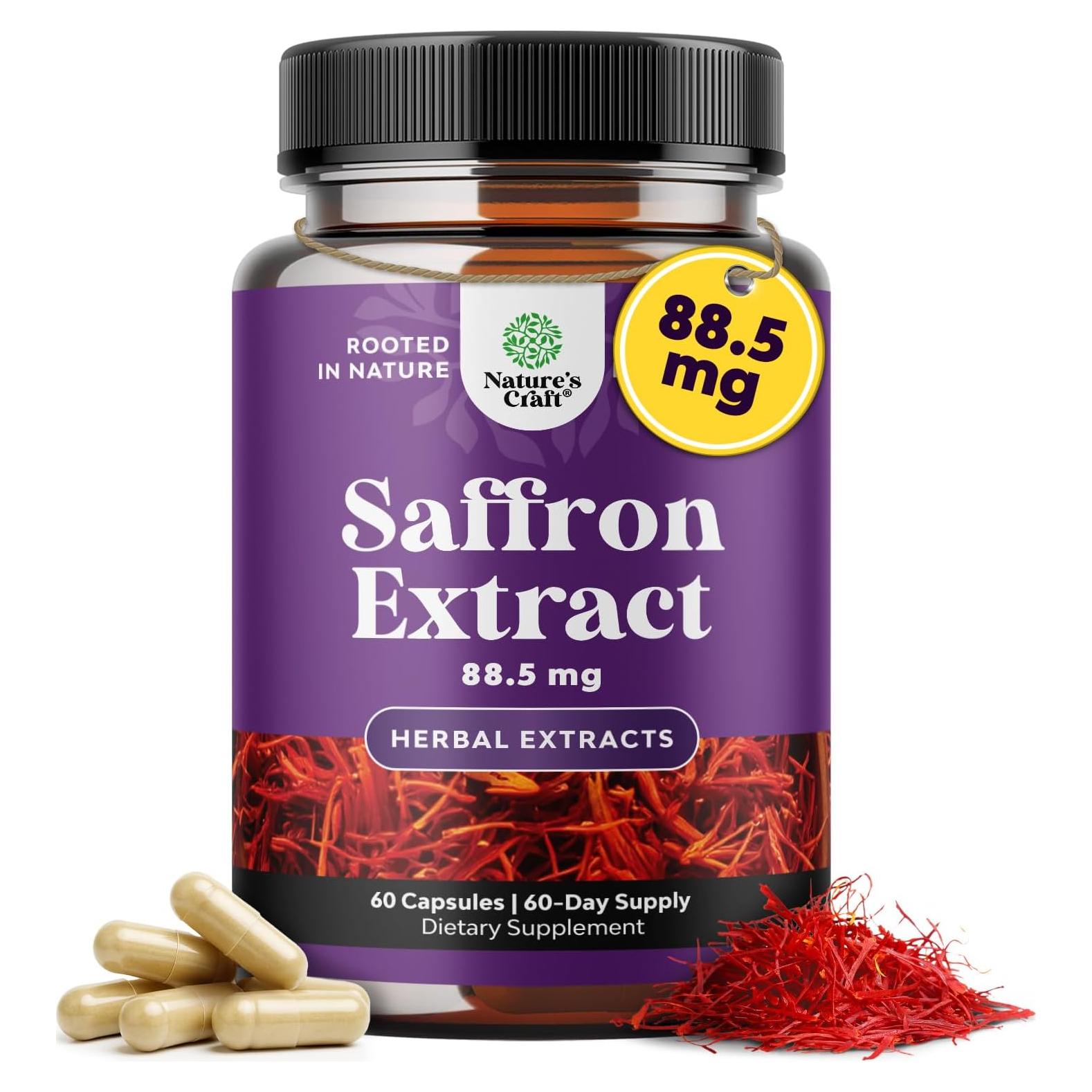 Cápsulas de Azafrán Natures Craft - 60 Unidades para Ánimo y Metabolismo