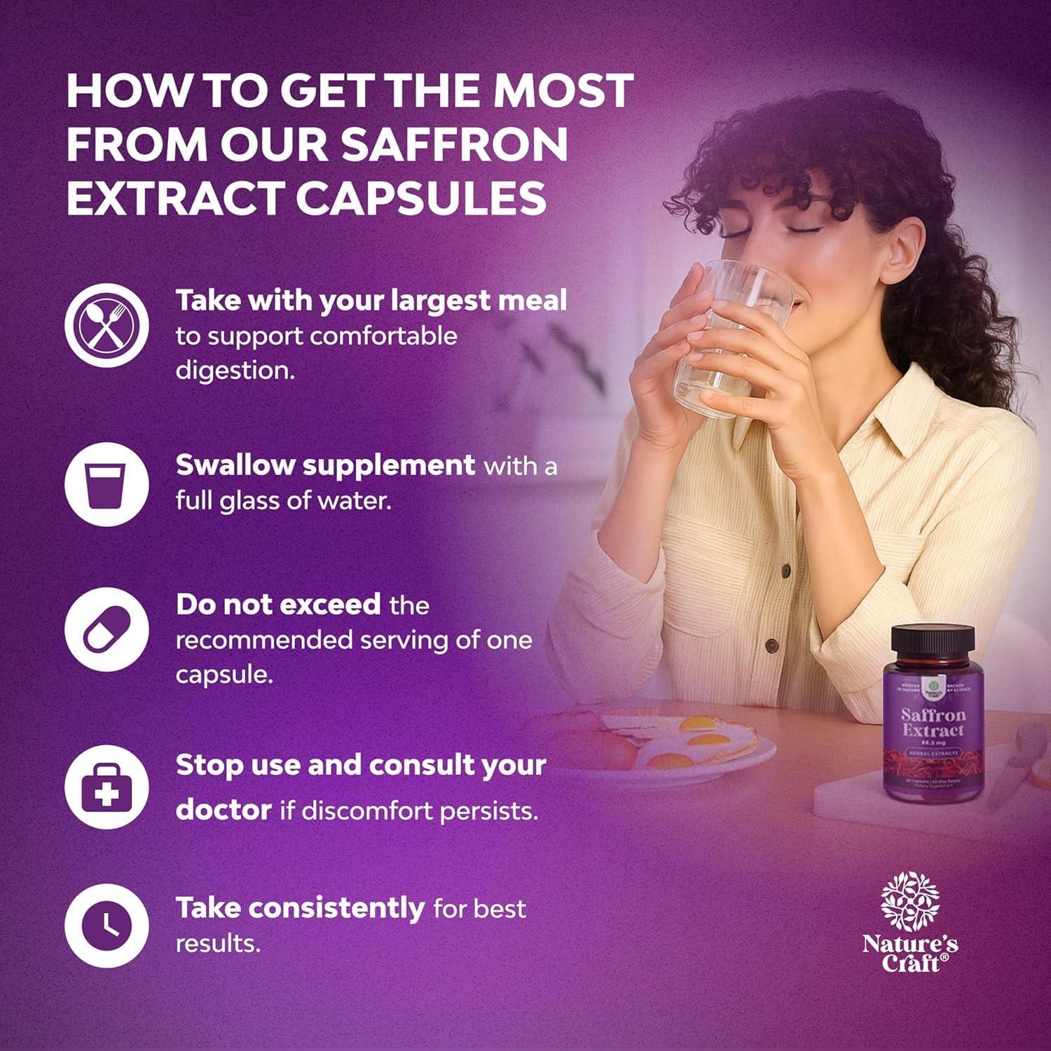 Cápsulas de Azafrán Natures Craft - 60 Unidades para Ánimo y Metabolismo