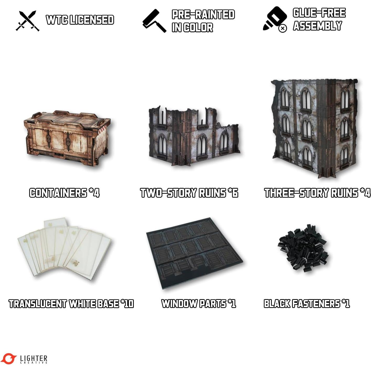 Juego de Terreno WTC 14 Piezas para WH40K 28mm/32mm