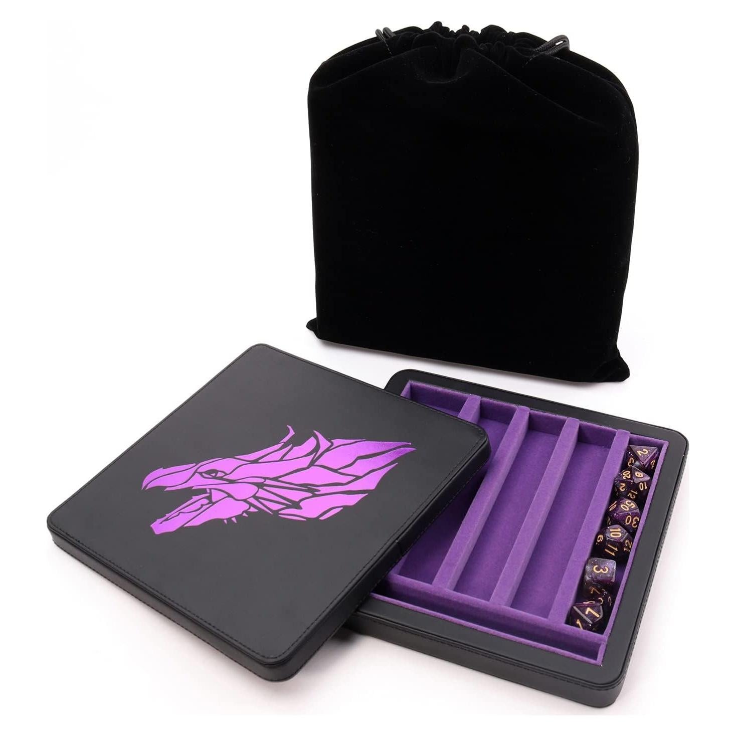 Bandeja de Dados Guarida Dados Púrpura con Tapa Magnética 17.78 cm