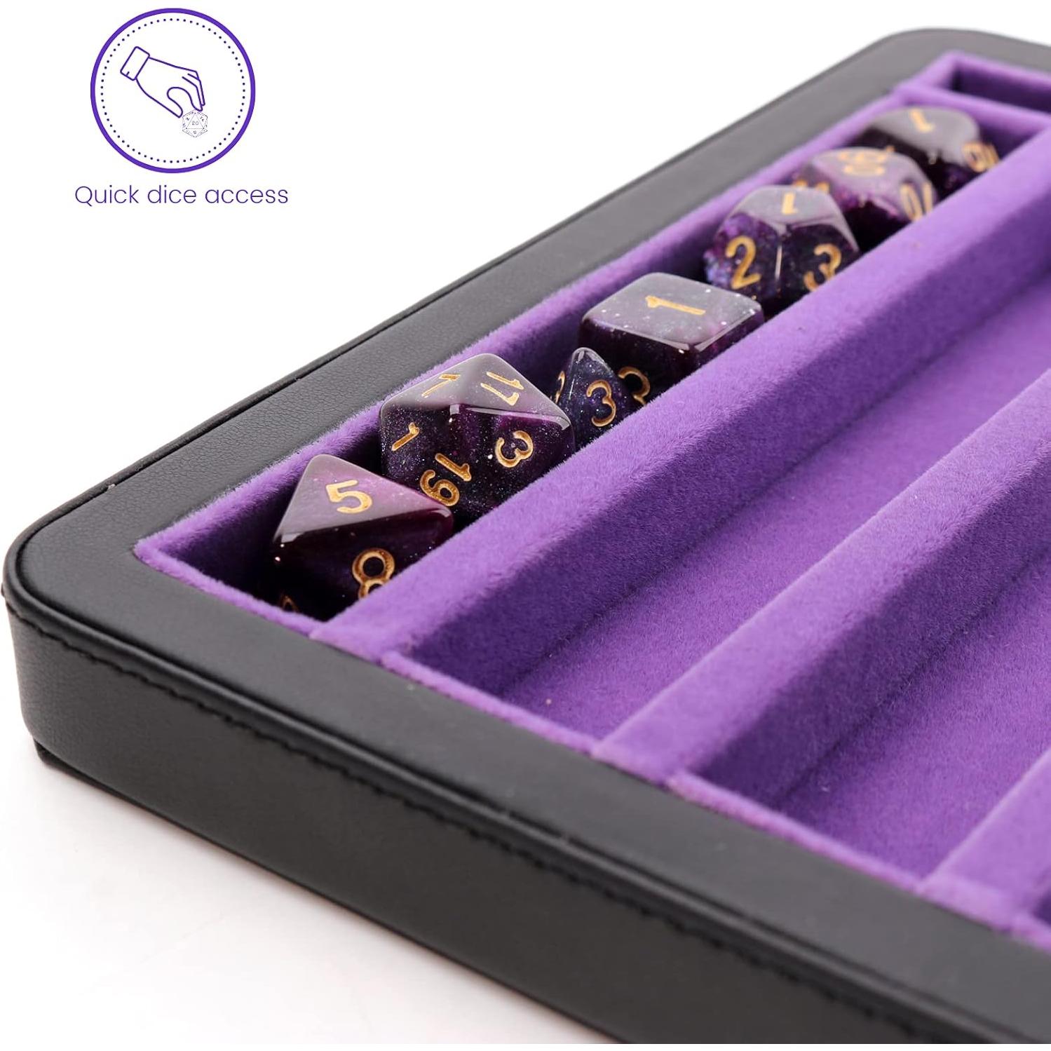 Bandeja de Dados Guarida Dados Púrpura con Tapa Magnética 17.78 cm