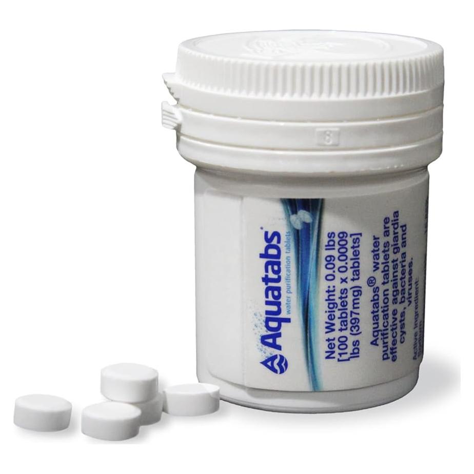 Tabletas Purificadoras de Agua Aquatabs 397mg - 100 Unidades
