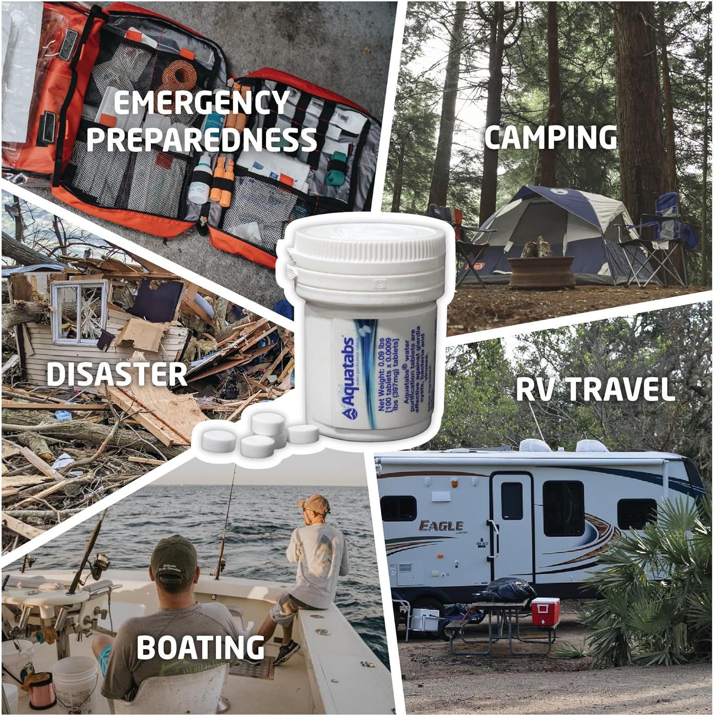 Tabletas Purificadoras de Agua Aquatabs 397mg - 100 Unidades