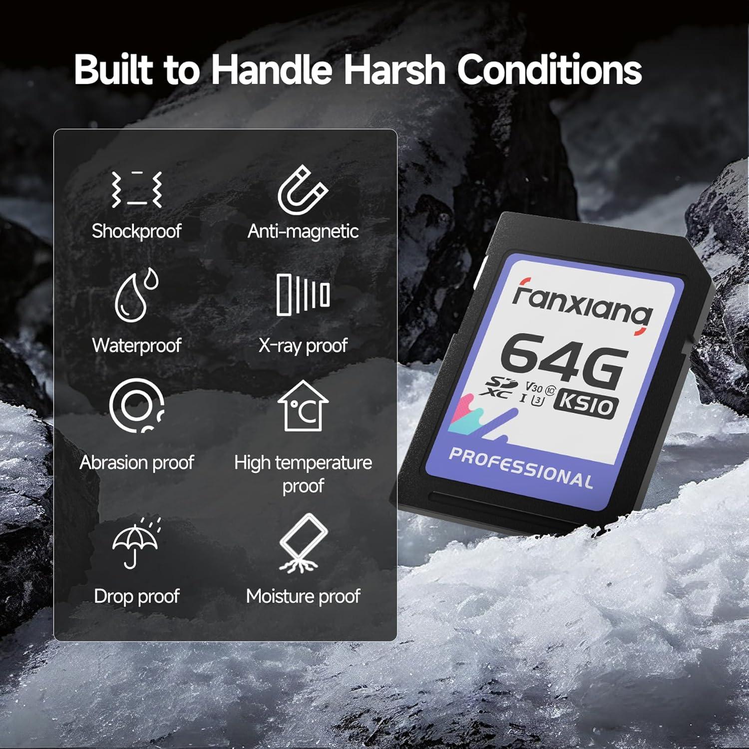 Tarjeta de Memoria SDXC 64GB Fanxiang UHS-I C10 U3 V30 4K