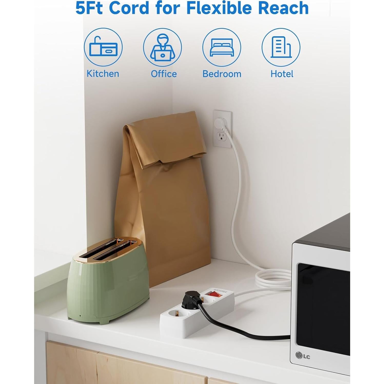 Adaptador de Enchufe de Europa a EE. UU. ROOTOMA 3 Salidas 13A